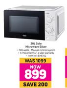 Defy 20L Solo Microwave Silver
