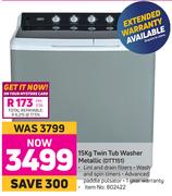 Defy 15Kg Twin Tub Washer Metallic DTT151