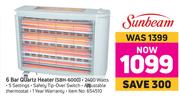 Sunbeam 6 Bar Quartz Heater SBH-6000