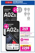 2 x Samsung Galaxy A02s 4G Smartphone-On Red 500MB/50 Min Top Up + On Promo 65
