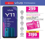 Vivo Y11 4G Smartphone-On Red 500MB / 50 Min Top Up