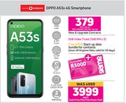Oppo A53s 4G Smartphone-On Red 500MB / 50 Min Top Up