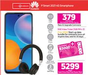 Huawei P Smart 2021 4G Smartphone-On Red 500MB /50 Min Top Up