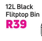Otima 12Ltr Black Fliptop Bin