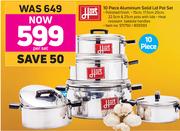 Hart 10 Piece Aluminium Solid Lid Pot Set-Per Set