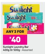 Sunlight Laundry Bar (Assorted)-For Any 3 x 400g/500g