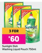Sunlight Dish Washing Liquid Pouch-For 3 x 750ml