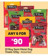 Ol'Roy Semi Moist Dog Treats (Assorted)-For Any 6 x 120g