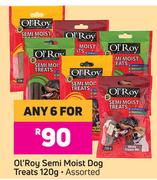 Ol'Roy Semi Moist Dog Treats (Assorted)-For Any 6 x 120g