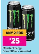 Monster Energy Drink (Assorted)-For Any 2 x 500ml
