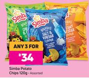 Simba Potato Chips (Assorted)-For Any 3 x 120g
