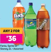 Fanta, Sprite Or Stoney Assorted-For Any 2 x 2Ltr