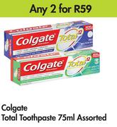 Colgate Total Toothpaste 75ml Assorted-For Any 2