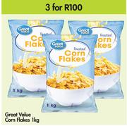 Great Value Corn Flakes-For 3 x 1Kg