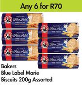 Bakers Blue Label Marie Biscuits 200g Assorted-For Any 6