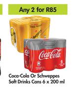Coca Cola Or Schweppes Soft Drink Cans-For Any 2 x 6 x 200ml