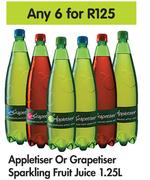 Appletiser Or Grapetiser Sparkling Fruit Juice-For Any 6 x 1.25L