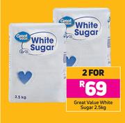Great Value White Sugar-For 2 x 2.5kg