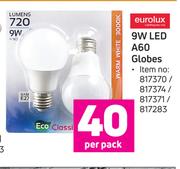 Eurolux 9W LED A60 Globes-Per Pack