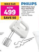 Philips 300W White Hand Mixer HR3705.00