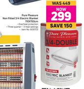Pure Pleasure Non Fitted 3/4 Electric Blanket 110 x 150cm