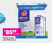 Clover Long Life Milk-6 x 1Ltr Per Pack