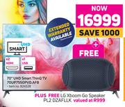 LG 70" UHD Smaty ThinQ TV 70UP7550PVD.AFB + Free LG Xboom Go Speaker PL2 DZAFLLK