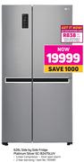 LG 626 Ltr Side By Side Fridge Platinum Silver GC-B247SLUV
