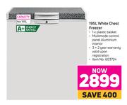 Defy 195L White Chest Freezer