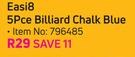 Easi 8 5 Pce Billiard Chalk Blue