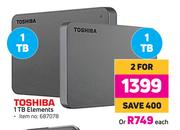 Toshiba 1TB Elements-Each