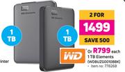 WD 1TB Elements WDBUZG0010BBK-Each
