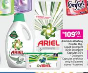 Ariel Auto Washing Powder 4kg, Liquid Detergent 3L Or Detergent Capsules 30's Pack-Each