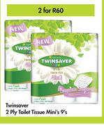Twinsaver 2 Ply Toilet Tissue Mini's-For 2 x 9's Pack