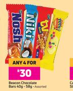Beacon Chocolate Bars (Assorted)-For Any 4 x 40g/58g