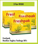 Freshpak Rooibos Tagless Teabags-For 3 x 80's Pack