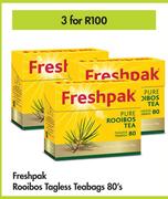 Freshpak Rooibos Tagless Teabags-For 3 x 80's Pack