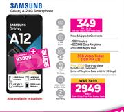 Samsung Galaxy A12 4G Smartphone-On 1GB Red Top Up Core More Data