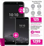 2 x Tecno Pop 2 X Plus Smartphone-Pn uChoose Flexi 125 + On Promo 65
