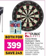 Puma Darts Classic Bristle Dartboard + Darts Multi Pack-For Both