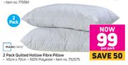 MainStays 2 Pack Quilted Hollow Fiber Pillow-Per Pack