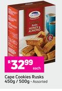 Cape Cookies Rusks Assorted-450g/500g Each