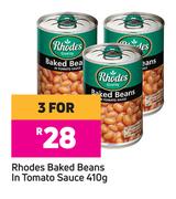 Rhodes Baked Beans In Tomato Sauce-For 3 x 410g