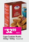 Cape Cookies Rusks Assorted-450g/500g Each
