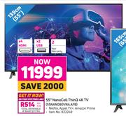 LG 55" Nanocell ThinQ 4K TV 55NANO80VNA.AFB