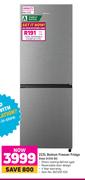 Hisense 223L Bottom Freezer Fridge Inox H310 BI