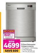 Hisense 13 Place Dishwasher Stainless Steel H13DESS