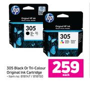 HP 305 Black Or Tri Colour Original Ink Cartridge-Each
