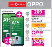 2 x Oppo A15 Smartphone-On 1GB Red Top Up Core More Data