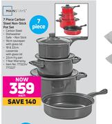 Mainstays 7 Piece Carbon Steel Non Stick Pot Set-Each
